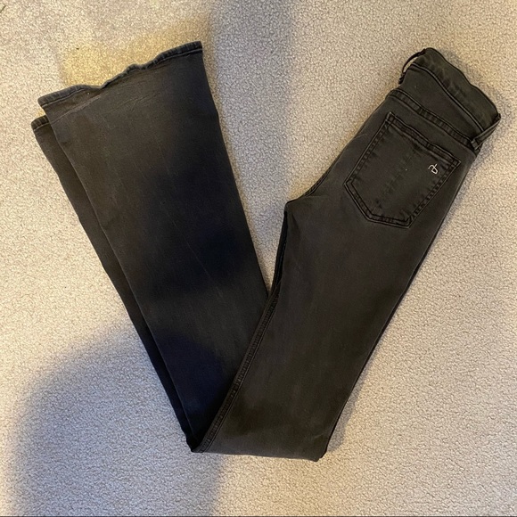 Rag & Bone High Rise Bell Flare Jeans in Grayish Black - Picture 2 of 11
